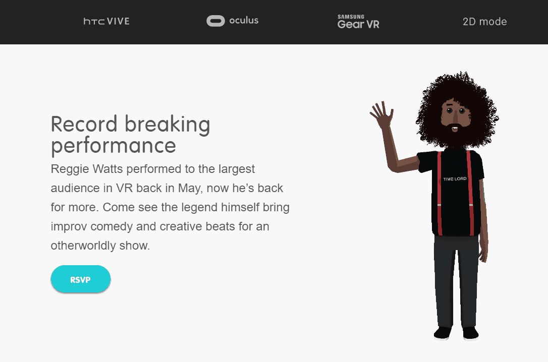 Reggie Watts i AltspaceVR